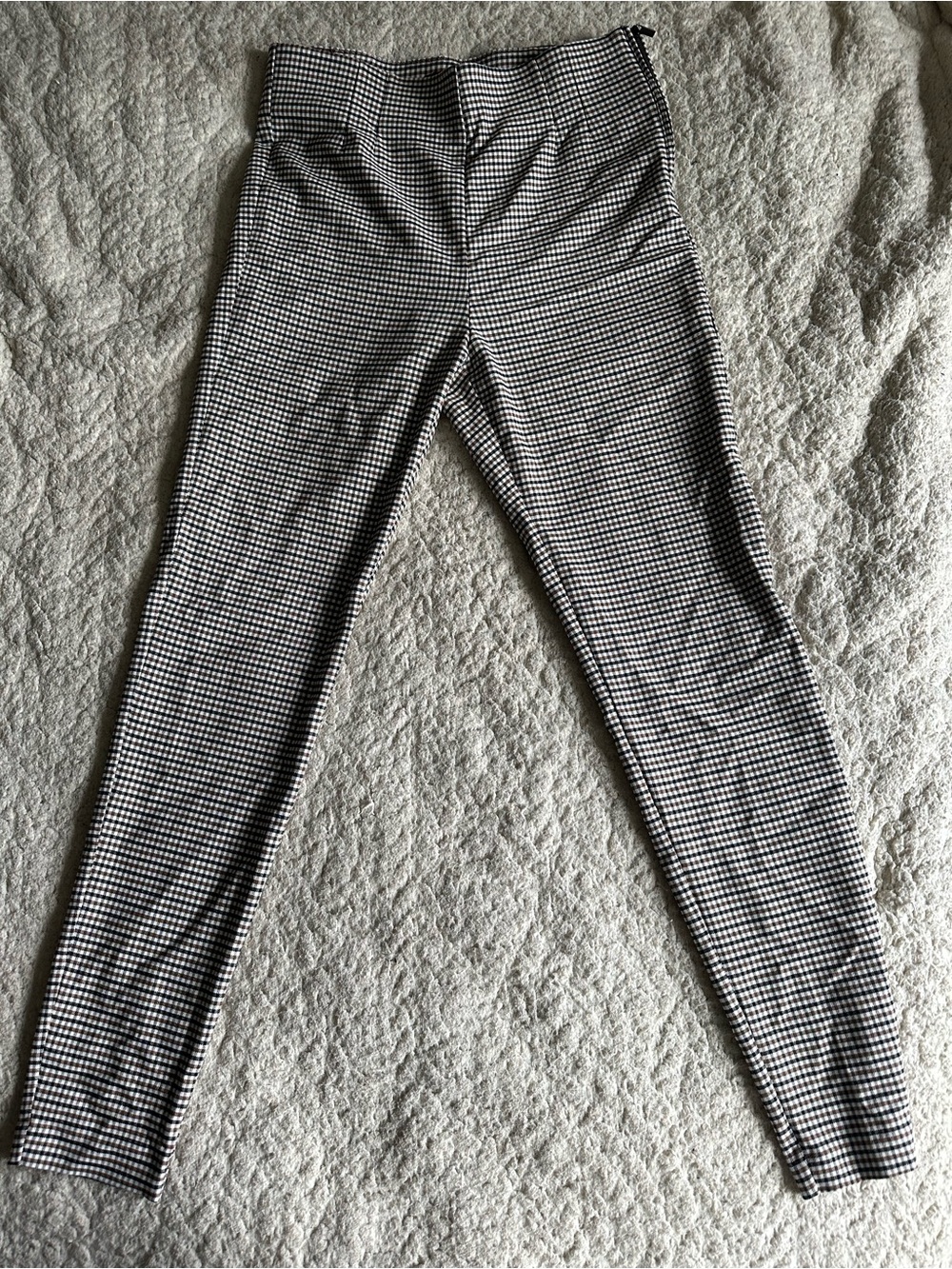 Zara Women’s  Brown, Black and White Gingham Leggings